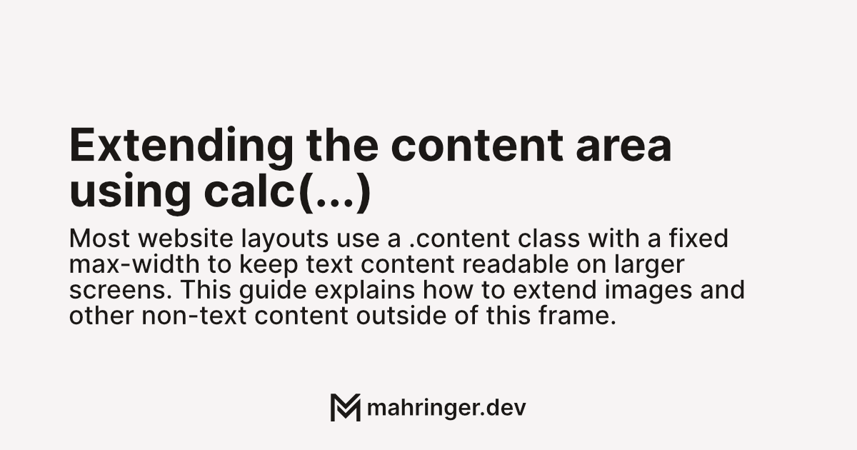 Extending the content area using "calc(...)"